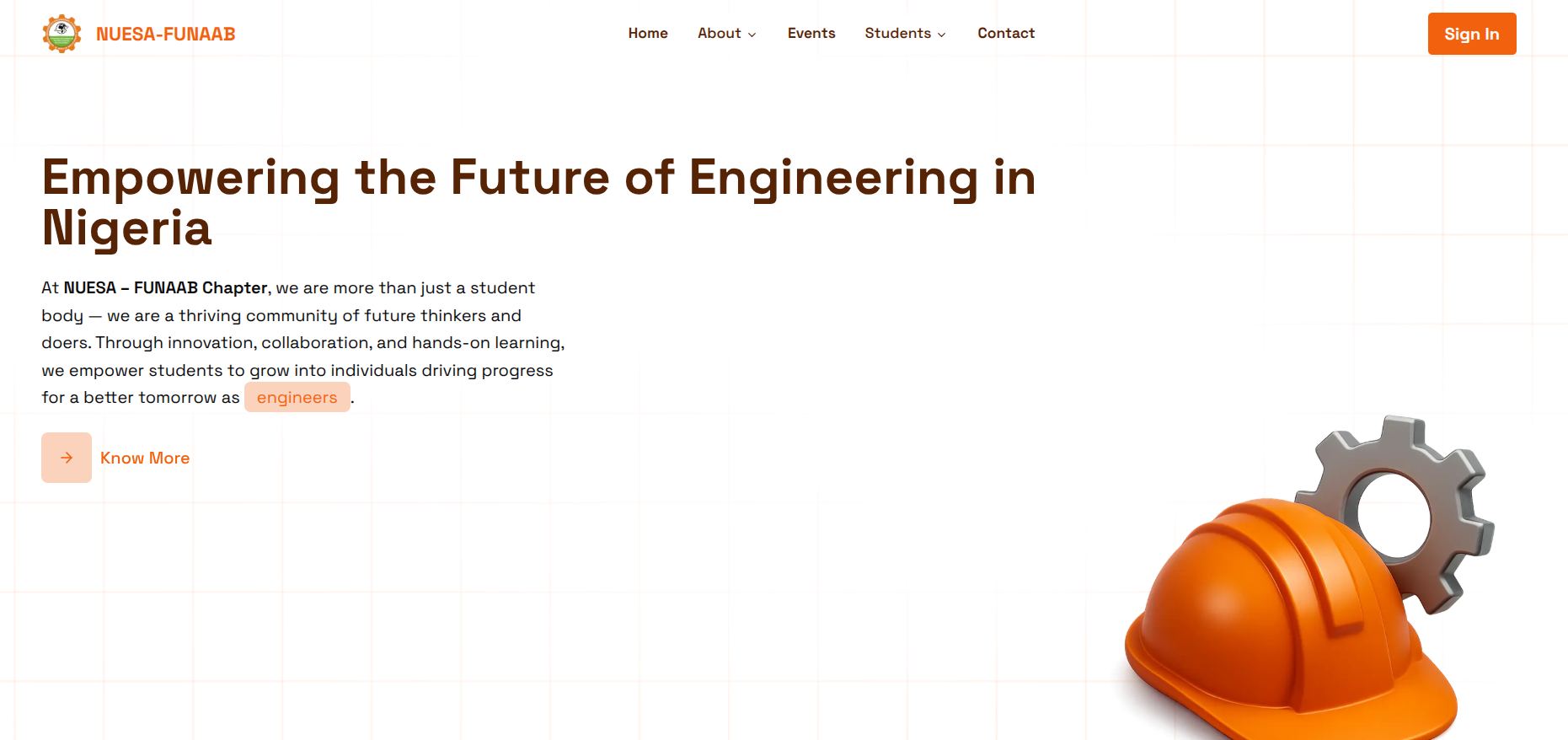 NUESA Website Mockup